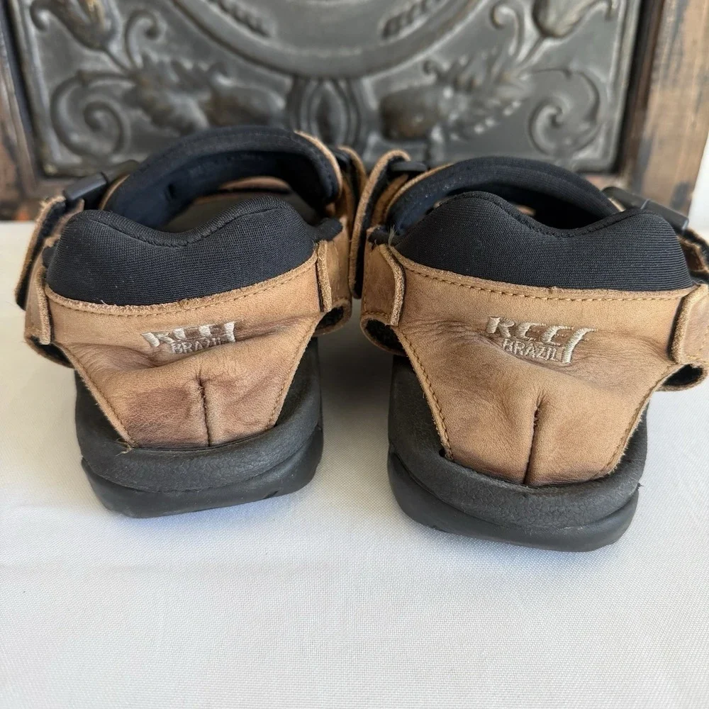 Reef Leather Outdoor Hiking Water Sandals Adjustable Straps Men's 10 US 43 EU‎